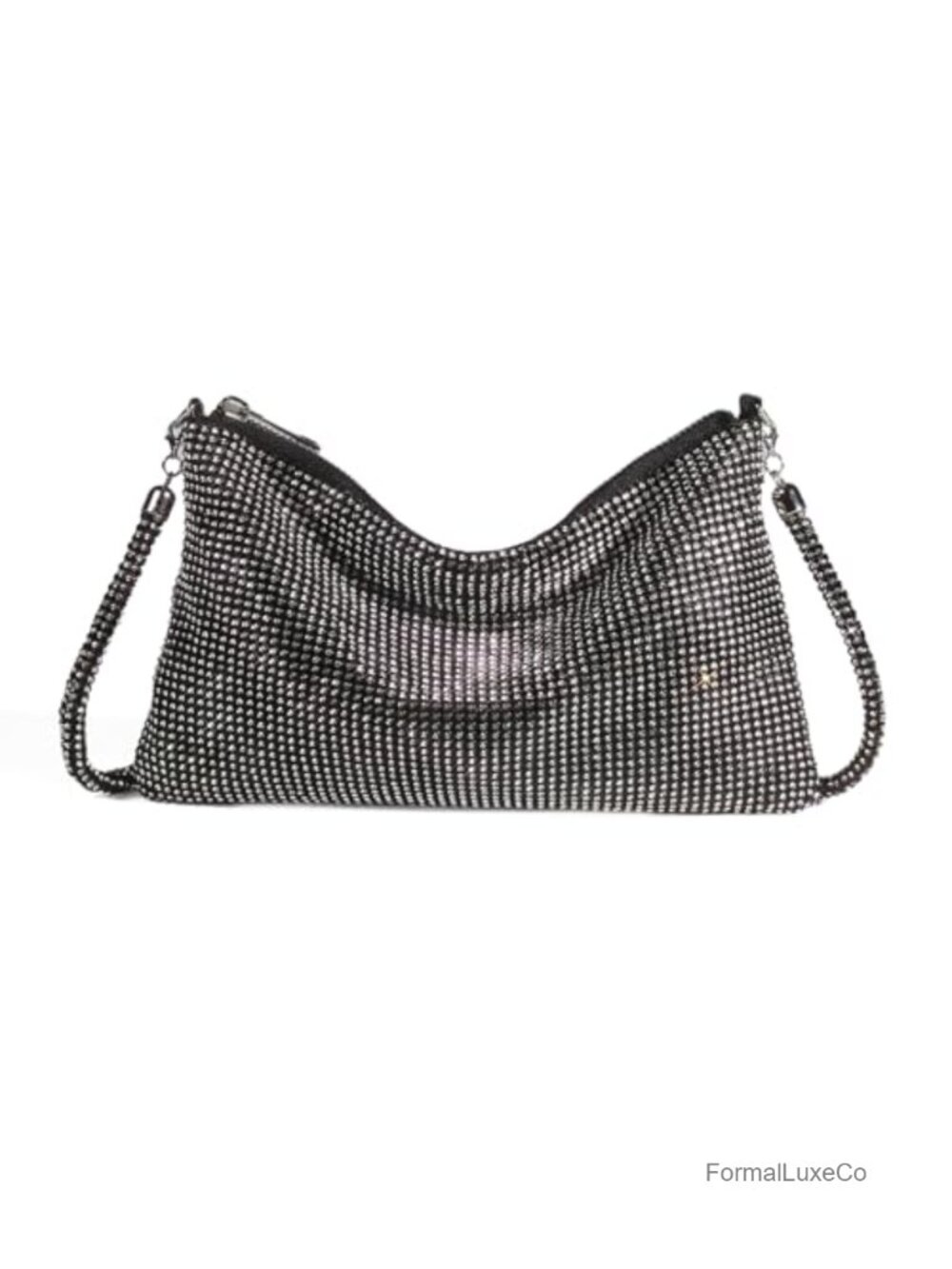 Rhinestone Clutch with Detachable Crossbody Strap